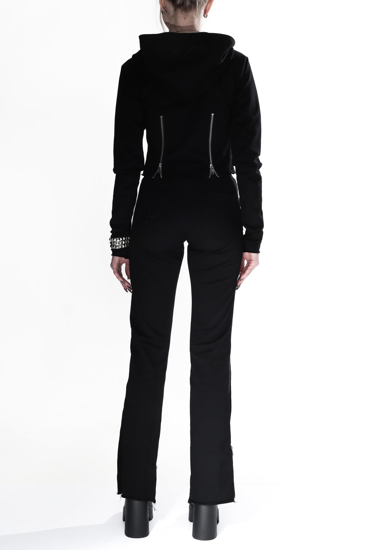 ZIPPERS FLARED SWEATPANTS