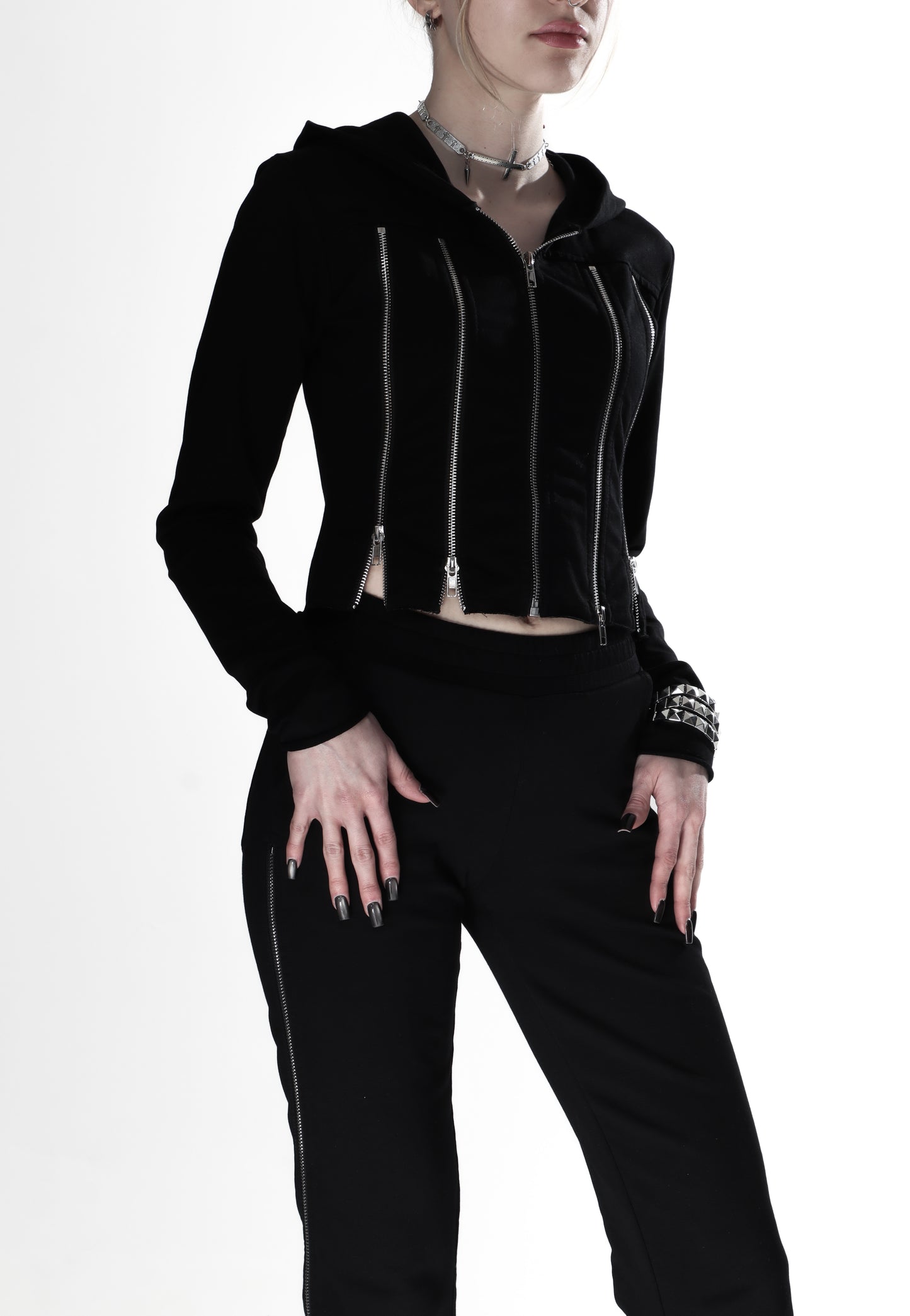 ZIPPERS FLARED SWEATPANTS