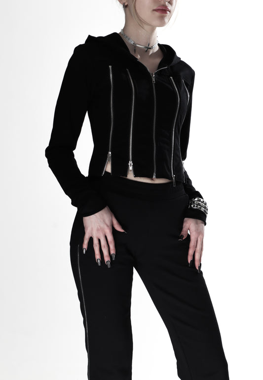 ZIPPERS FLARED SWEATPANTS