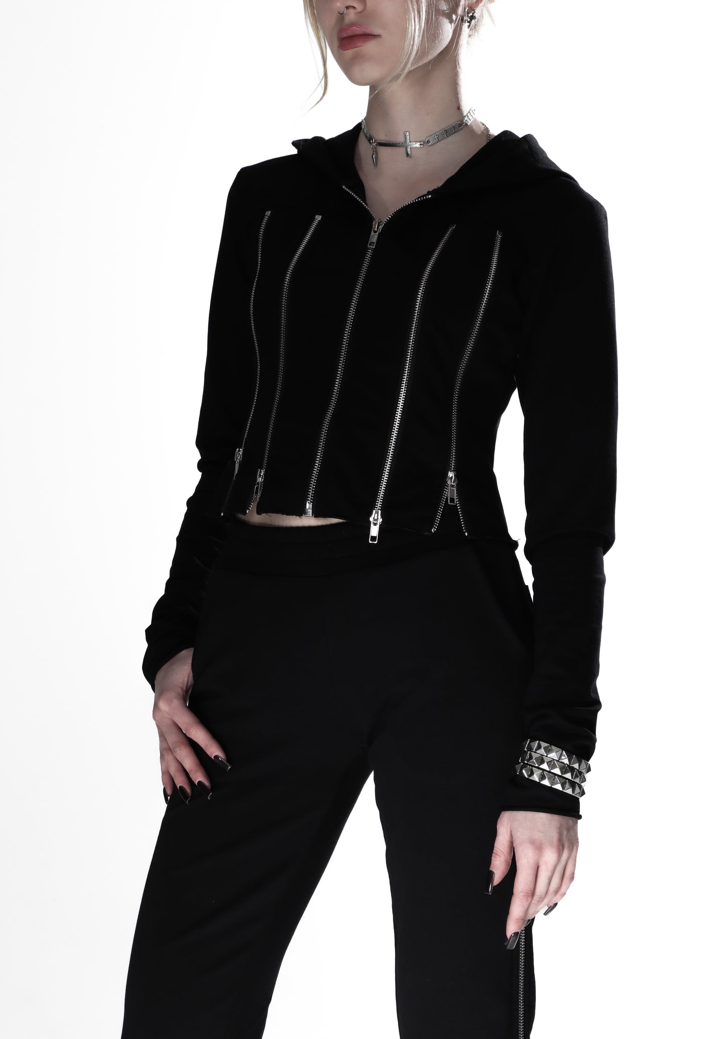 ZIPPERS FLARED SWEATPANTS